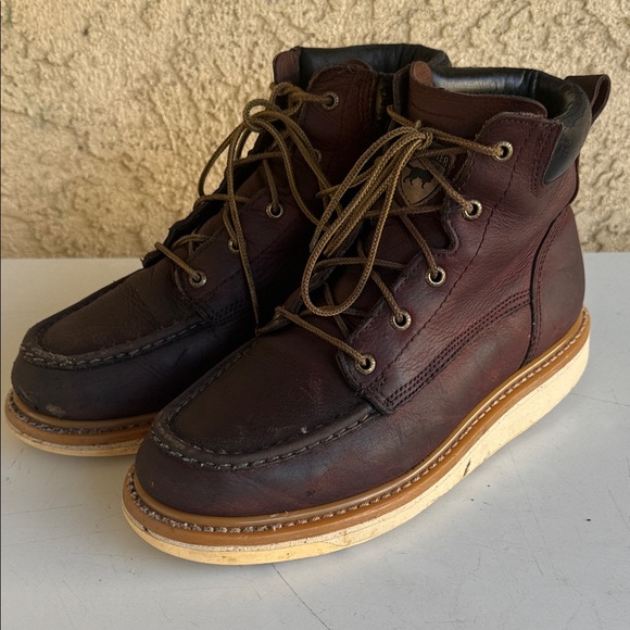 IRISH SETTER RED WING SHOES ASHBY WORK BOOTS SIZE 9.5 BROWN 6” SOFT TOE BOOTS